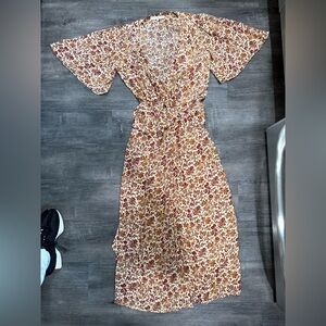 Vanessa Bruno Red and Cream Floral Maxi Dress